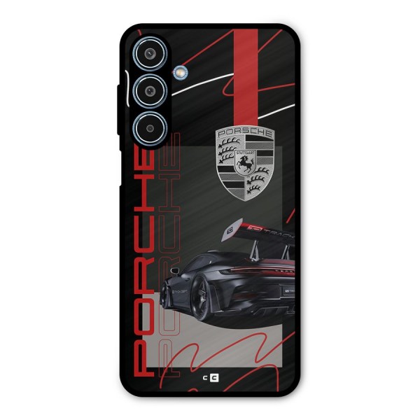 Classy Black Supercar Metal Back Case for Galaxy M35