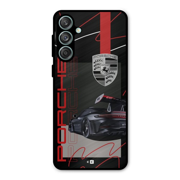 Classy Black Supercar Metal Back Case for Galaxy M55 5G