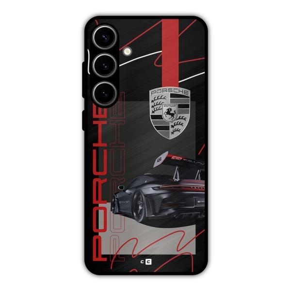 Classy Black Supercar Metal Back Case for Galaxy S24 Plus