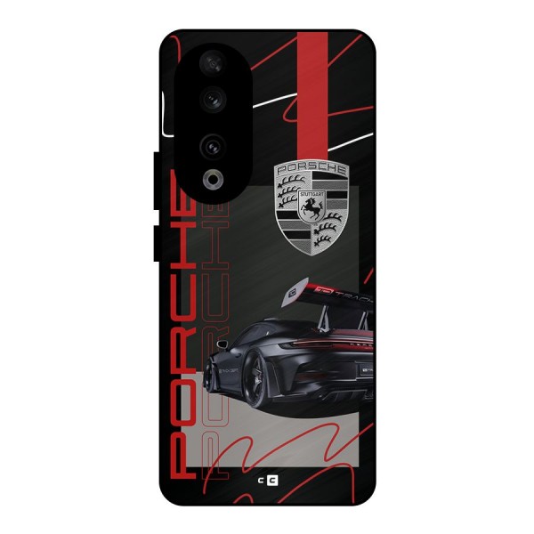 Classy Black Supercar Metal Back Case for Honor 90