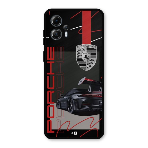 Classy Black Supercar Metal Back Case for Moto G13