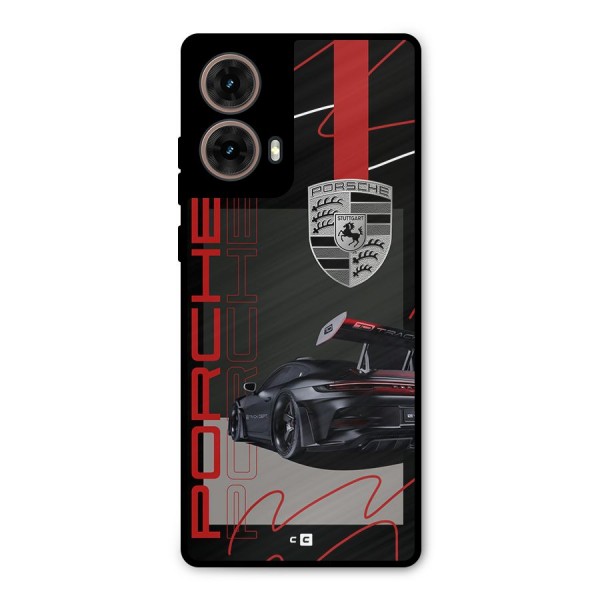 Classy Black Supercar Metal Back Case for Moto G85