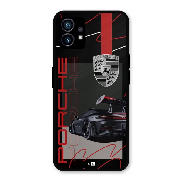 Classy Black Supercar Metal Back Case for Nothing Phone 1