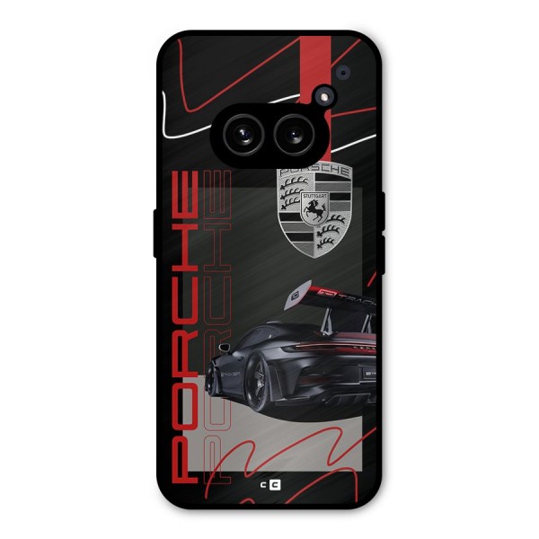 Classy Black Supercar Metal Back Case for Nothing Phone 2a