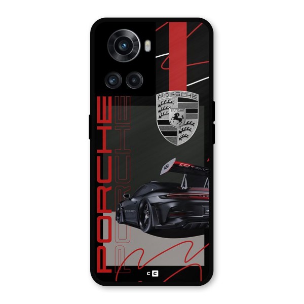 Classy Black Supercar Metal Back Case for OnePlus 10R