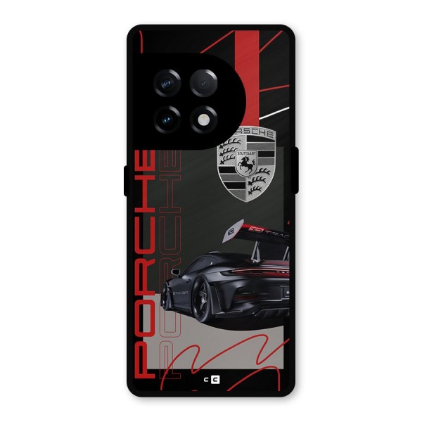 Classy Black Supercar Metal Back Case for OnePlus 11R