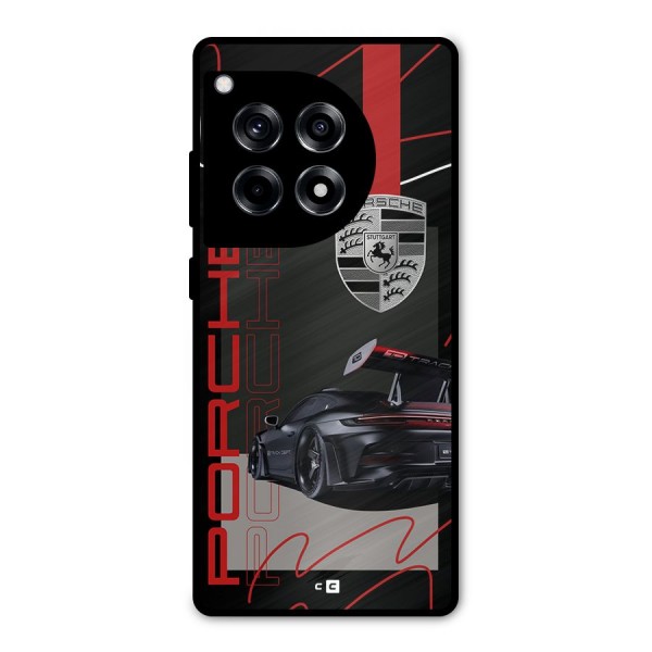 Classy Black Supercar Metal Back Case for OnePlus 12R