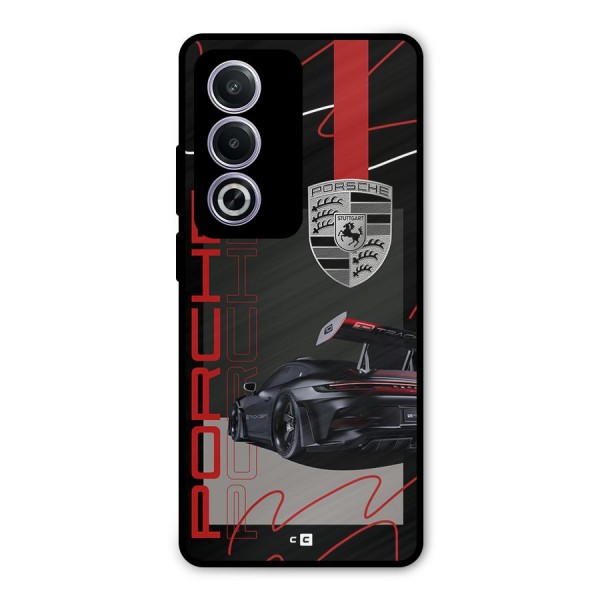 Classy Black Supercar Metal Back Case for Oppo A3 Pro