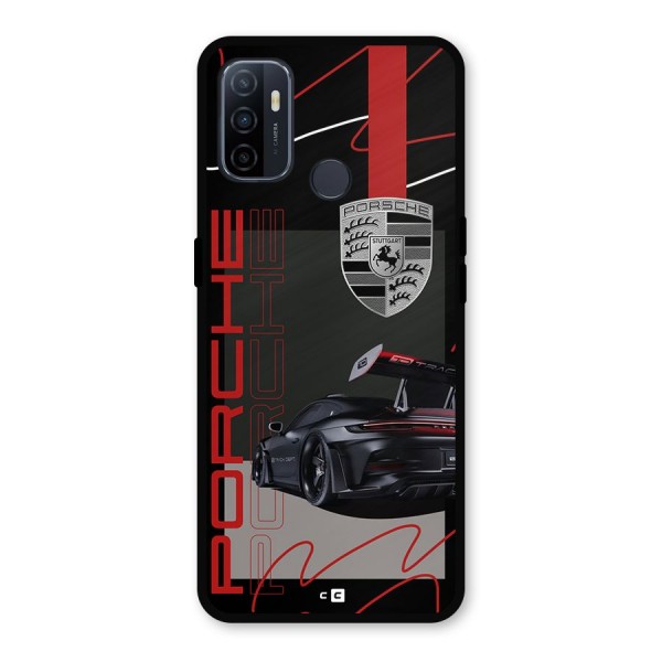 Classy Black Supercar Metal Back Case for Oppo A53