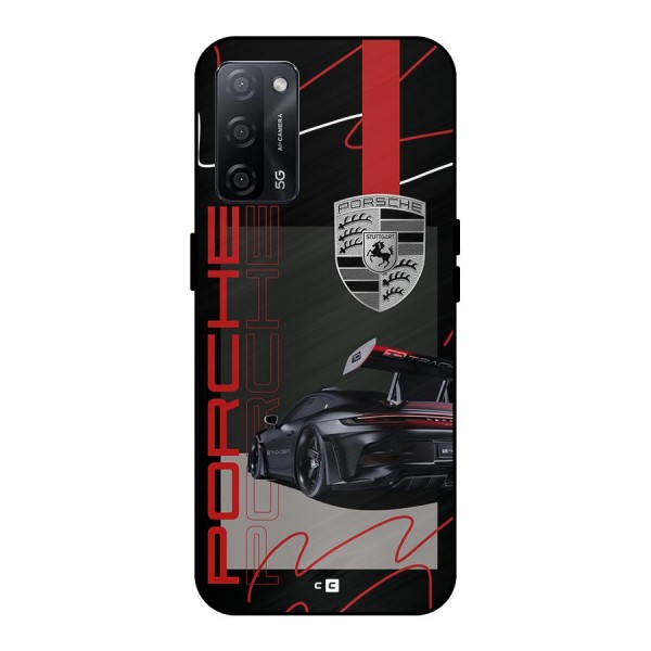 Classy Black Supercar Metal Back Case for Oppo A53s 5G