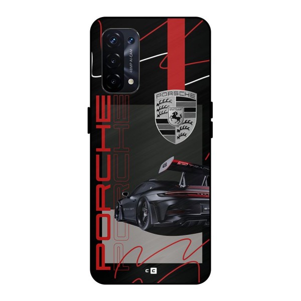 Classy Black Supercar Metal Back Case for Oppo A74 5G