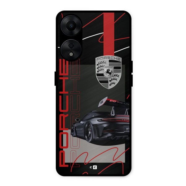 Classy Black Supercar Metal Back Case for Oppo A78 5G