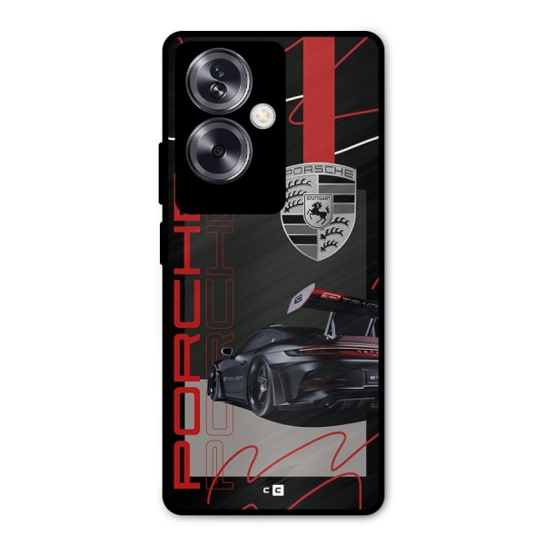 Classy Black Supercar Metal Back Case for Oppo A79 5G