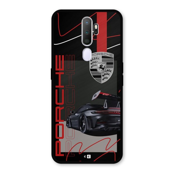 Classy Black Supercar Metal Back Case for Oppo A9 (2020)