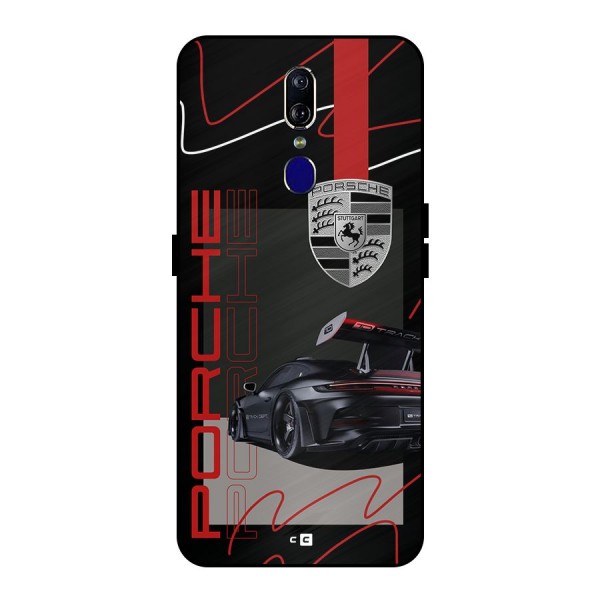 Classy Black Supercar Metal Back Case for Oppo F11