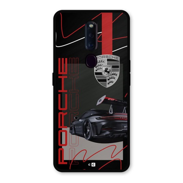 Classy Black Supercar Metal Back Case for Oppo F11 Pro