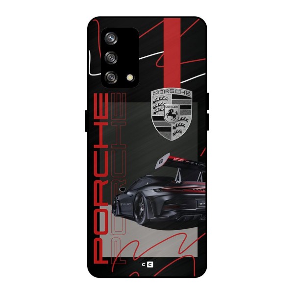 Classy Black Supercar Metal Back Case for Oppo F19