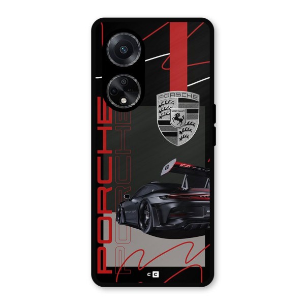 Classy Black Supercar Metal Back Case for Oppo F23