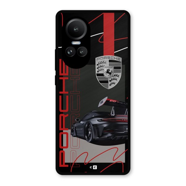 Classy Black Supercar Metal Back Case for Oppo Reno10 Pro