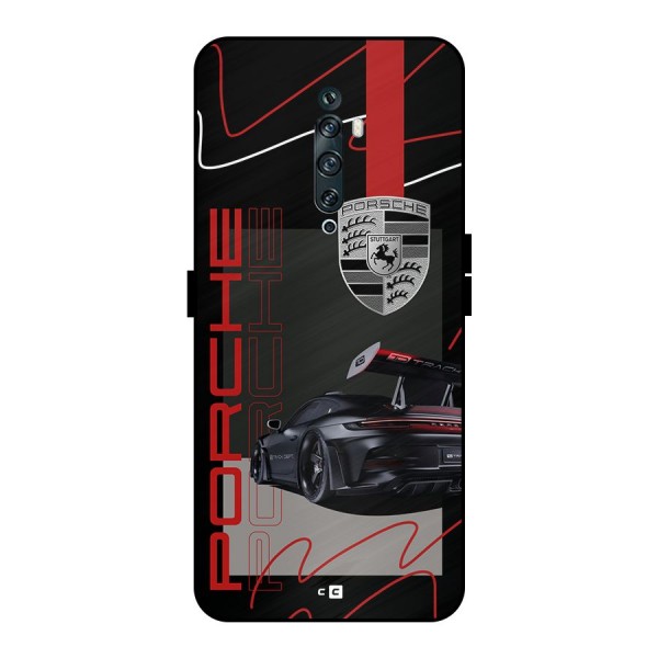 Classy Black Supercar Metal Back Case for Oppo Reno2 F