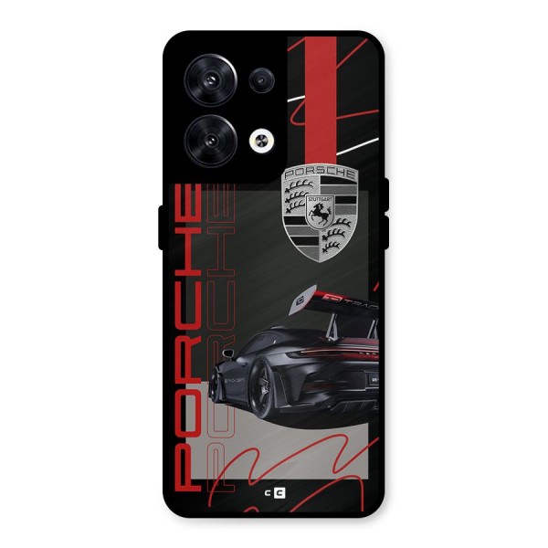 Classy Black Supercar Metal Back Case for Oppo Reno8 5G