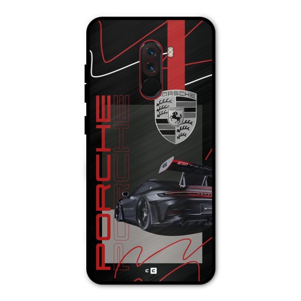 Classy Black Supercar Metal Back Case for Poco F1