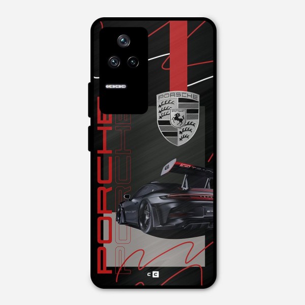 Classy Black Supercar Metal Back Case for Poco F4 5G