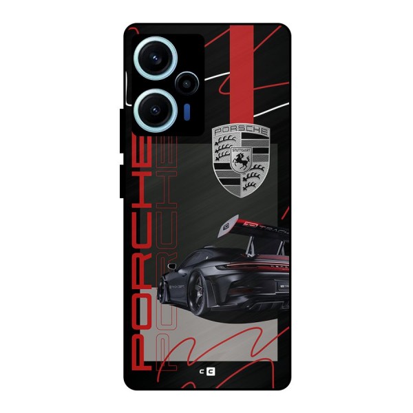 Classy Black Supercar Metal Back Case for Poco F5