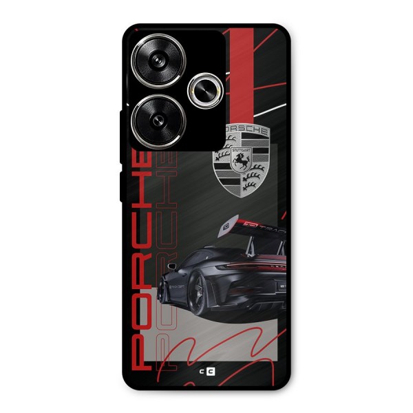 Classy Black Supercar Metal Back Case for Poco F6