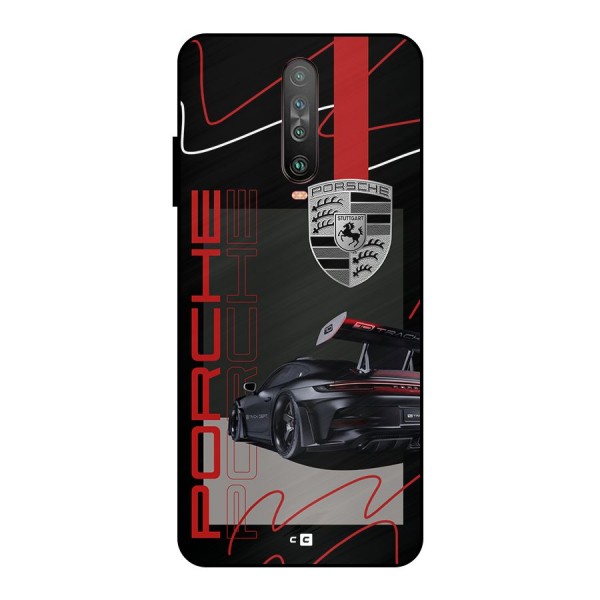 Classy Black Supercar Metal Back Case for Poco X2