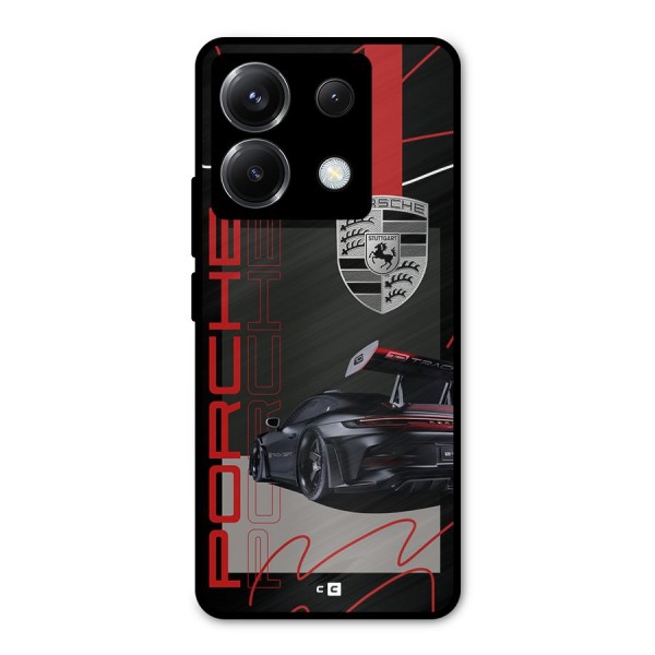 Classy Black Supercar Metal Back Case for Poco X6