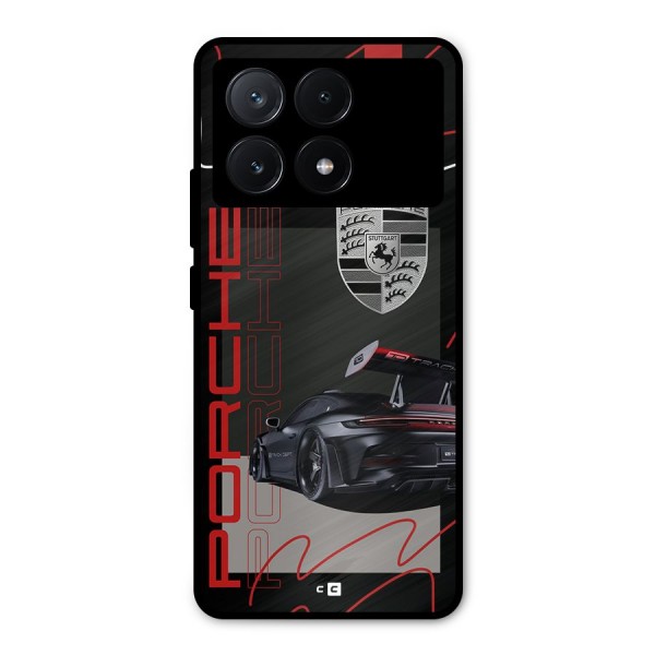 Classy Black Supercar Metal Back Case for Poco X6 Pro