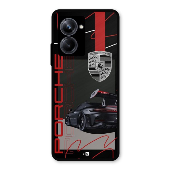 Classy Black Supercar Metal Back Case for Realme 10 Pro