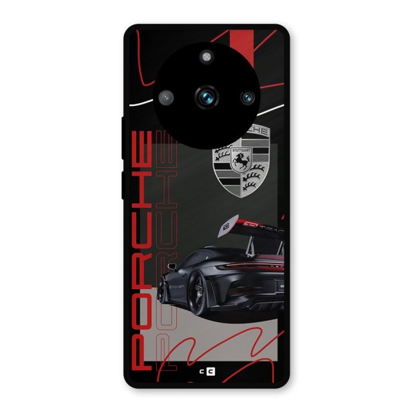 Classy Black Supercar Metal Back Case for Realme 11 Pro