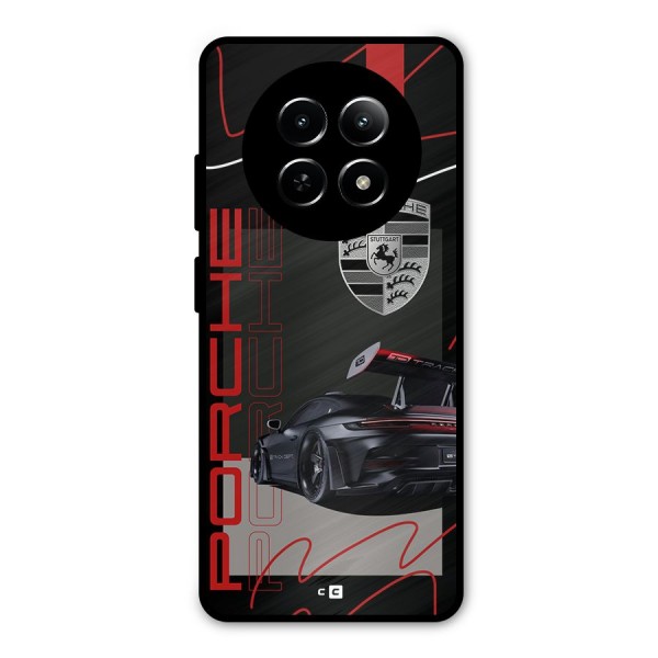 Classy Black Supercar Metal Back Case for Realme 12 5G