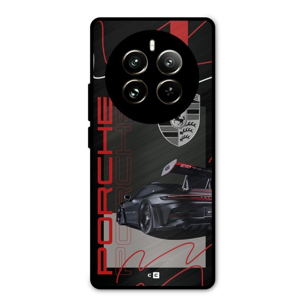 Classy Black Supercar Metal Back Case for Realme 12 Pro