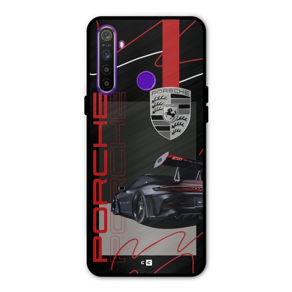 Classy Black Supercar Metal Back Case for Realme 5i