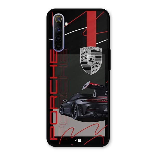 Classy Black Supercar Metal Back Case for Realme 6