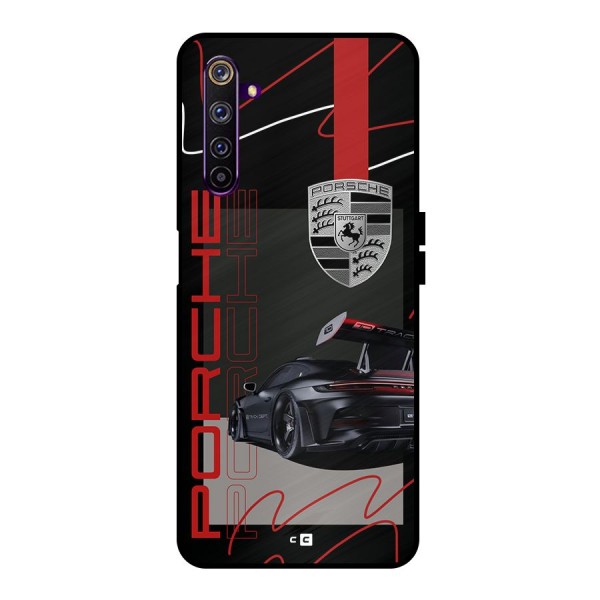 Classy Black Supercar Metal Back Case for Realme 6 Pro