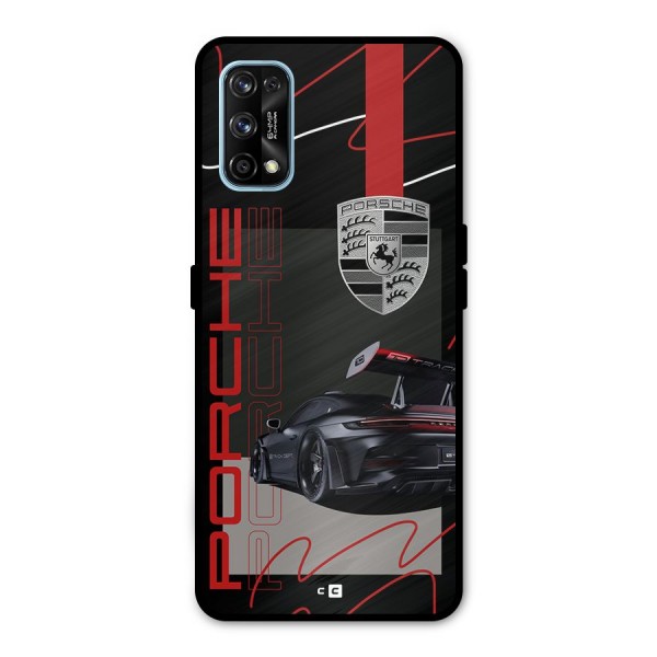 Classy Black Supercar Metal Back Case for Realme 7 Pro