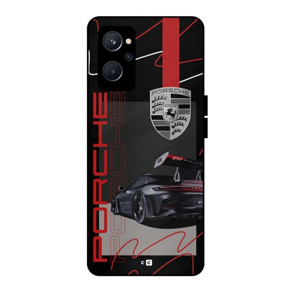 Classy Black Supercar Metal Back Case for Realme 9i 5G