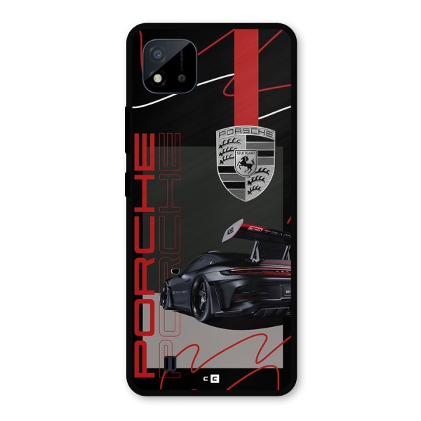 Classy Black Supercar Metal Back Case for Realme C11 2021