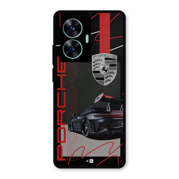 Classy Black Supercar Metal Back Case for Realme C55