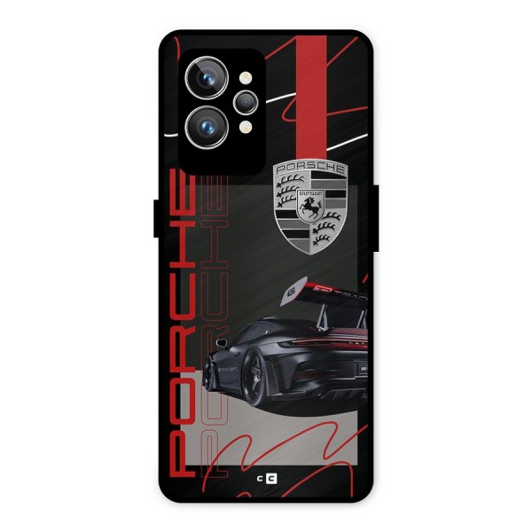 Classy Black Supercar Metal Back Case for Realme GT2 Pro