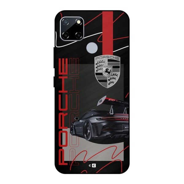 Classy Black Supercar Metal Back Case for Realme Narzo 30A