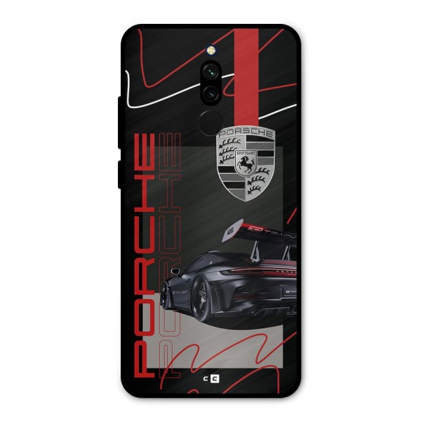 Classy Black Supercar Metal Back Case for Redmi 8