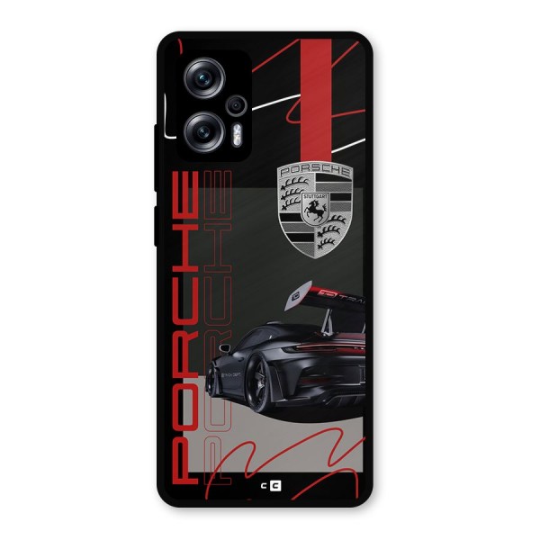 Classy Black Supercar Metal Back Case for Redmi K50i