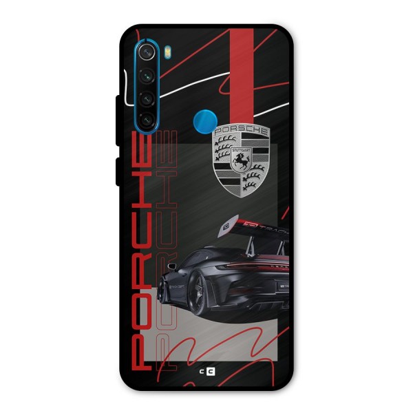 Classy Black Supercar Metal Back Case for Redmi Note 8