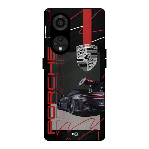 Classy Black Supercar Metal Back Case for Reno8 T 5G