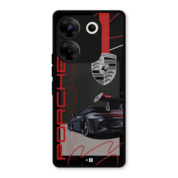 Classy Black Supercar Metal Back Case for Tecno Camon 20